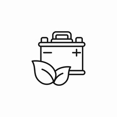 car battery leaves eco icon sign vector