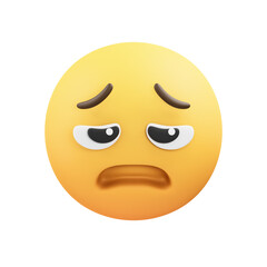 Fototapeta premium Weary Face Emoji 3D Illustration