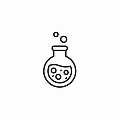 chemical flask bubbles icon sign vector