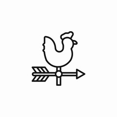 chicken weathervane icon sign vector