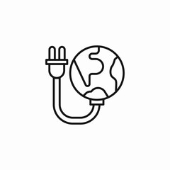 earth power plug icon sign vector