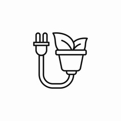 eco plug plant icon sign vector