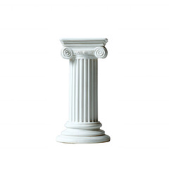 Obraz premium Classic white column with intricate details, symbolizing strength and elegance against a white isolated background.