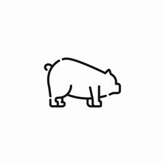farm animal pig icon sign vector