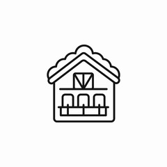 gingerbread house festive icon sign vector