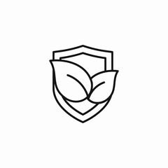 leafy shield logo icon sign vector