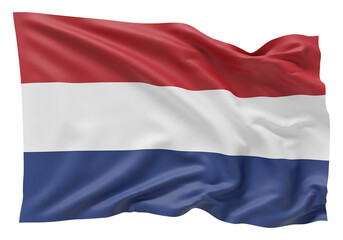 Fototapeta premium Netherlands Flag A High-Resolution Image of the Dutch Tricolor Waving in the Wind