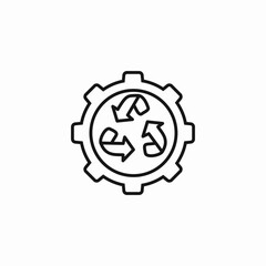 recycle gear arrows icon sign vector