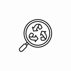 recycle magnifying glass icon sign vector