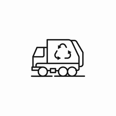 recycling garbage truck icon sign vector © Sevilkhanim