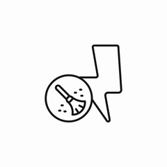 sweeping dust lightning icon sign vector