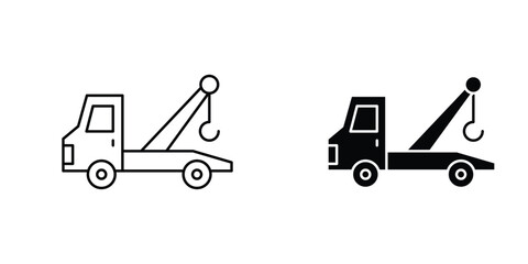 Tow truck icon concept. vector set. Eps10