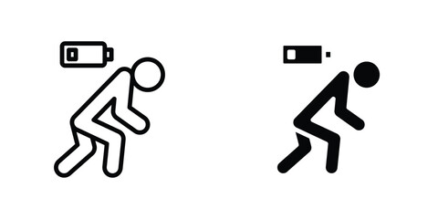 Tired icon concept. vector set. Eps10