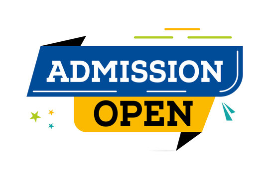 Admission Open Banner Vector – Colorful Education Enrollment Sign Design .Admission Open Logo Badge.
