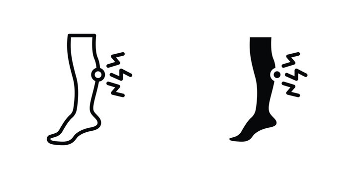 Shin pain icon concept. vector set. Eps10