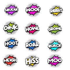 Comic Book Speech Bubbles Set – Cartoon Explosions, Thinking Clouds & Comic Text Elements