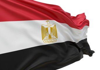 Egypt's National Flag A Majestic Display of Red, White, Black, and the Eagle Symbol