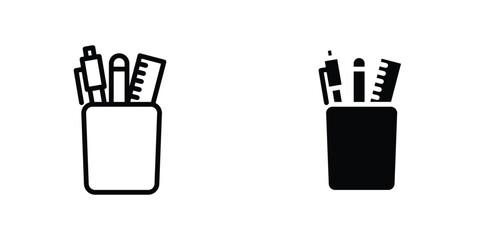 Pencil holder icon concept. vector set. Eps10