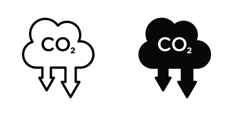 Low carbon dioxide icon concept. vector set. Eps10