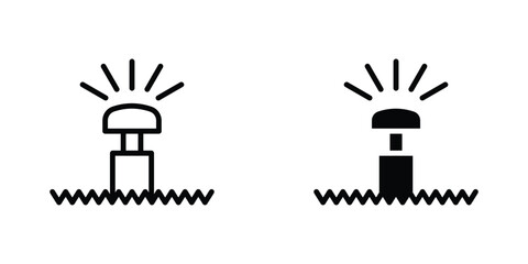 Lawn sprinkler icon concept. vector set. Eps10