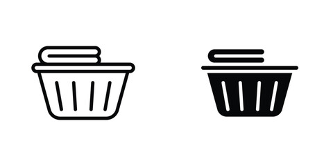 Laundry basket icon concept. vector set. Eps10