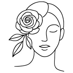 Young beautiful woman with flower hair