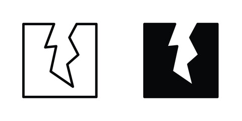 Crack icon concept. vector set. Eps10