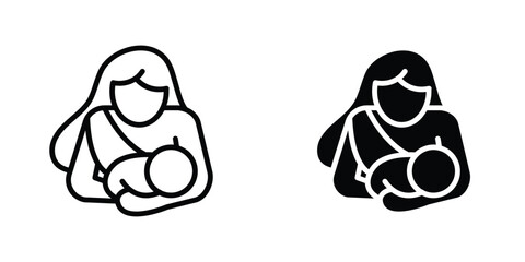 Breastfeeding icon concept. vector set. Eps10