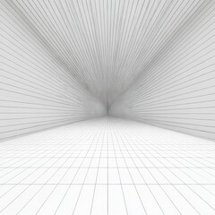 Perspective grid background 3d Vector illustration. Interior design Model projection background template. Line one point perspective