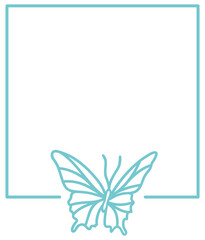 Butterfly Frame | Border Element | Vector Line Art