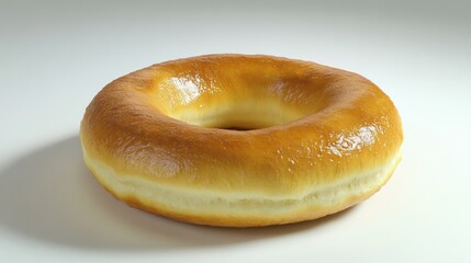 Round golden glazed donut