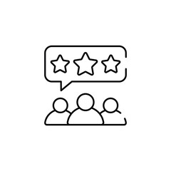 Customer Review icon design with white background stock illustration