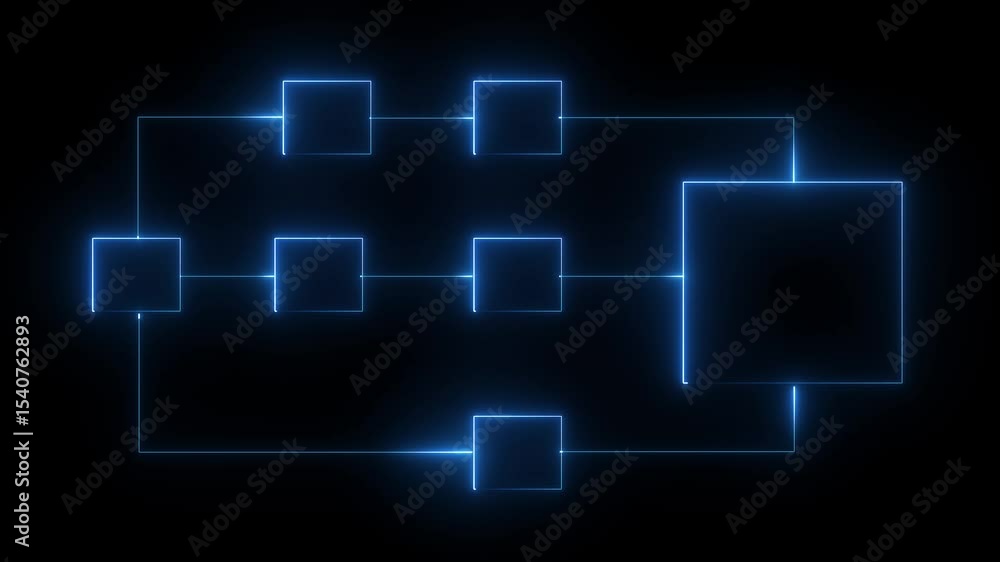 Aufkleber ai tools or neon box. multi function for agentic ai technology motion background. multi agent ai sys