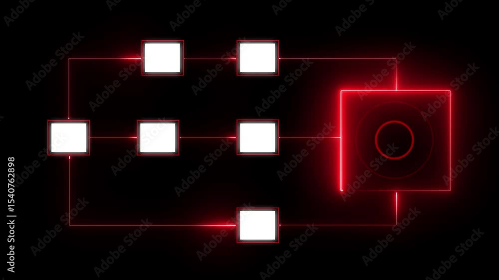 Aufkleber ai tools or neon box. multi function for agentic ai technology motion background. multi agent ai sys