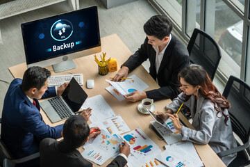 Backup Storage Data Internet Technology Business concept. Database storage cloud technology file...