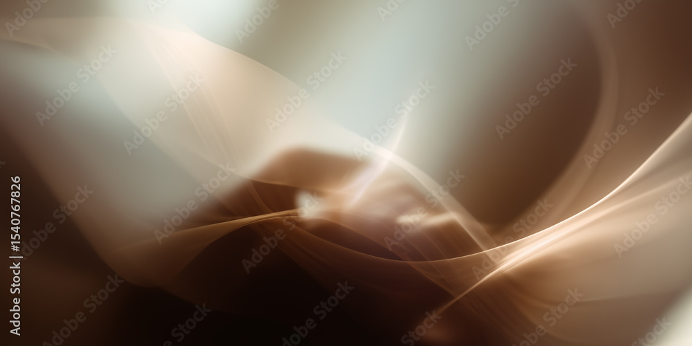 Poster abstract brown and beige wavy lines creating dynamic flowing background