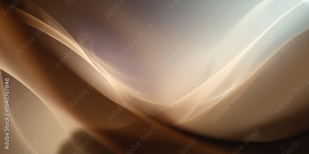 Poster abstract brown and beige wavy lines creating dynamic background design