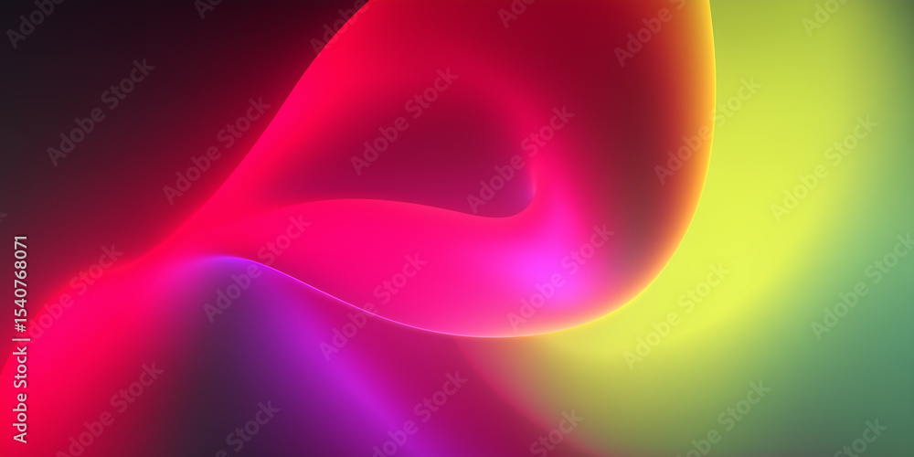 Poster abstract colorful waves flowing and blending seamlessly
