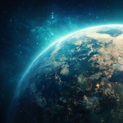 Obraz premium World Ozone Day background with earth and outer space