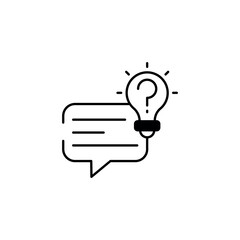 Suggestion Chat icon design with white background stock illustration