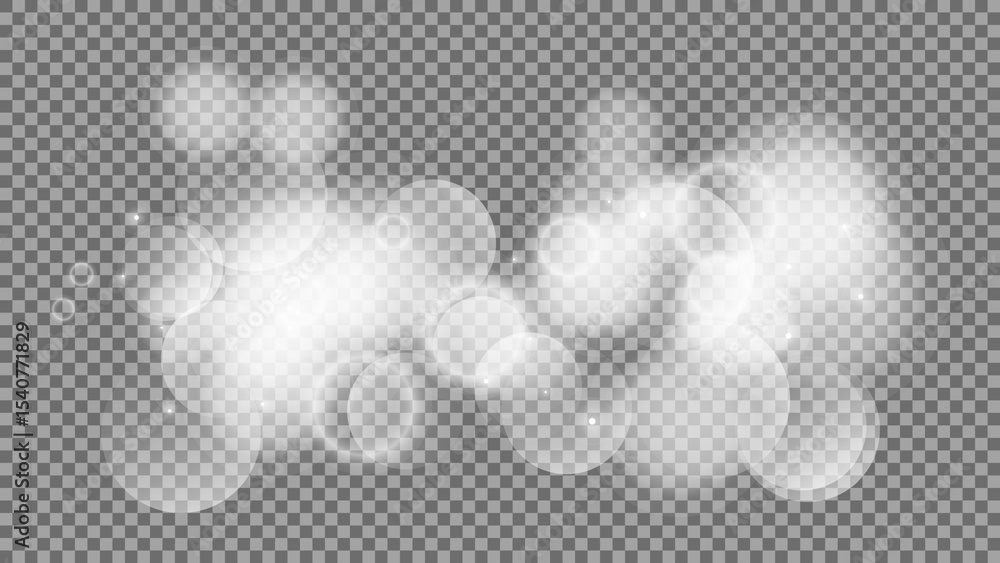 Poster bokeh circles on transparent background