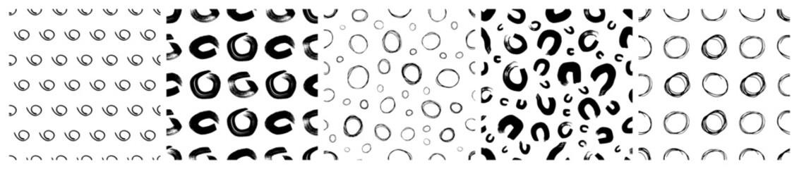 Set of seamless patterns with scribble smears
