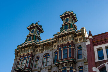 Examples of Victorian Style Architecture in The Historic Gaslamp Quarter, San Diego, California, USA
