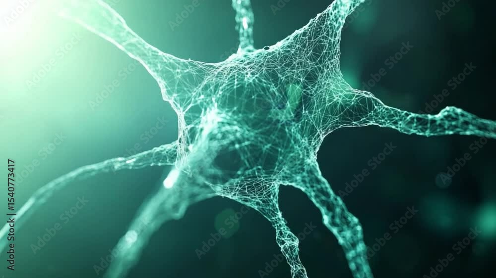 Poster Intricate Neural Pathways: Capturing the intricate beauty of a single neuron, rendered with stunning detail, symbolizing the complex web of neural networks within the human brain.