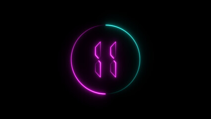 A circular illustration, and glowing digital neon number 11 illustration. on a black background. and creating a stunning illustration.4k illustration