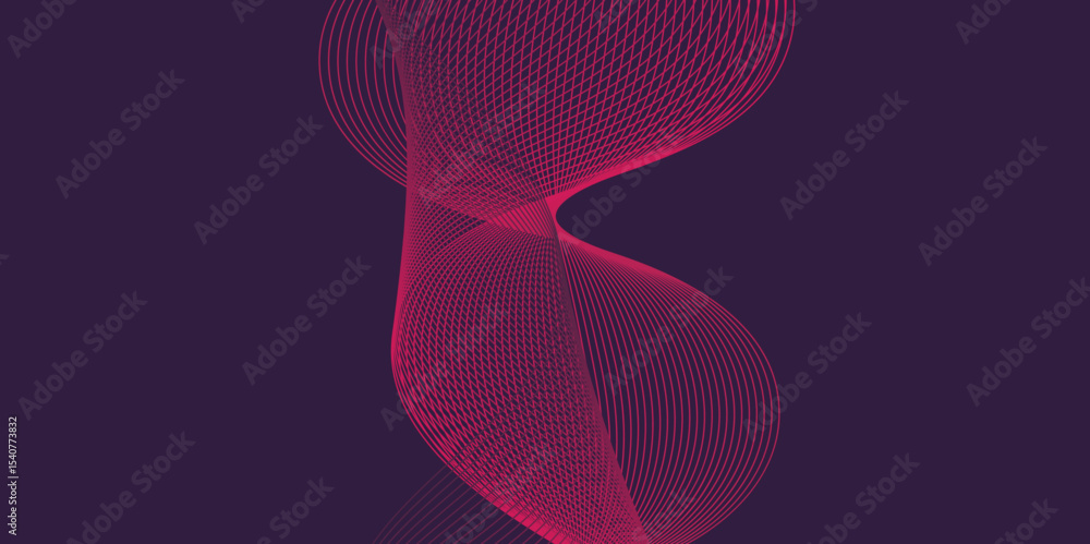 Aufkleber Artistic blend line of colors creating shape on curve wavy line dynamic overlapping modern abstract background, color line art smooth wave lines for modern design twisted curve blend effect texture.