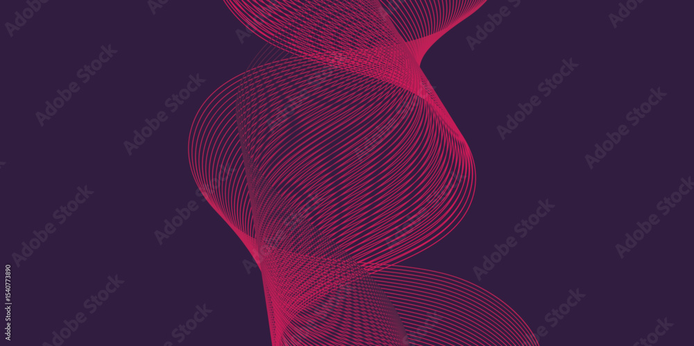 Poster Artistic blend line of colors creating shape on curve wavy line dynamic overlapping modern abstract background, color line art smooth wave lines for modern design twisted curve blend effect texture.