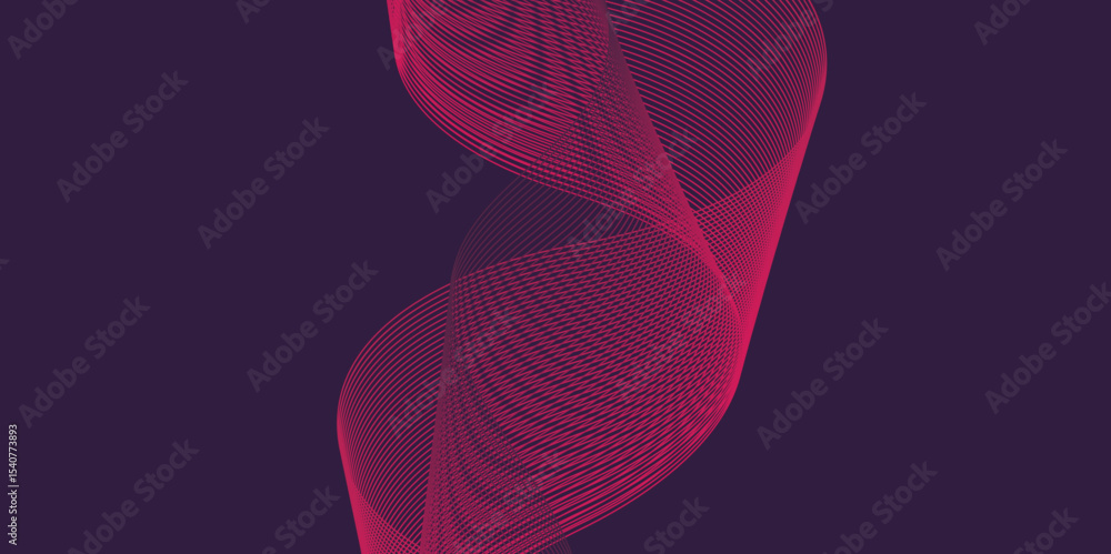 Poster Artistic blend line of colors creating shape on curve wavy line dynamic overlapping modern abstract background, color line art smooth wave lines for modern design twisted curve blend effect texture.