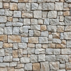 Obraz premium Grey and Beige Stone Wall Texture, Masonry, Stone Background Stone Wall, Wall Texture