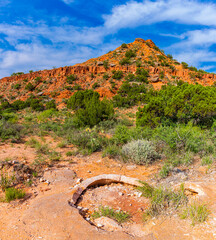 Gypsum in The Red Dirt of The Caprock Escarpment,Eagle Point Trail, Caprock Canyon State Park,...